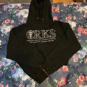 crooks and castles cropped hoodie